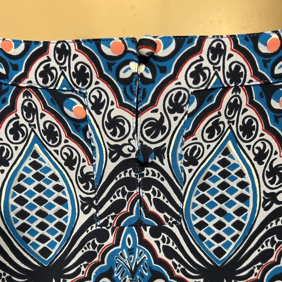 Loft Blue Pattern Belted Long-Sleeve Shirt Dress Size Small - Picture 7 of 8